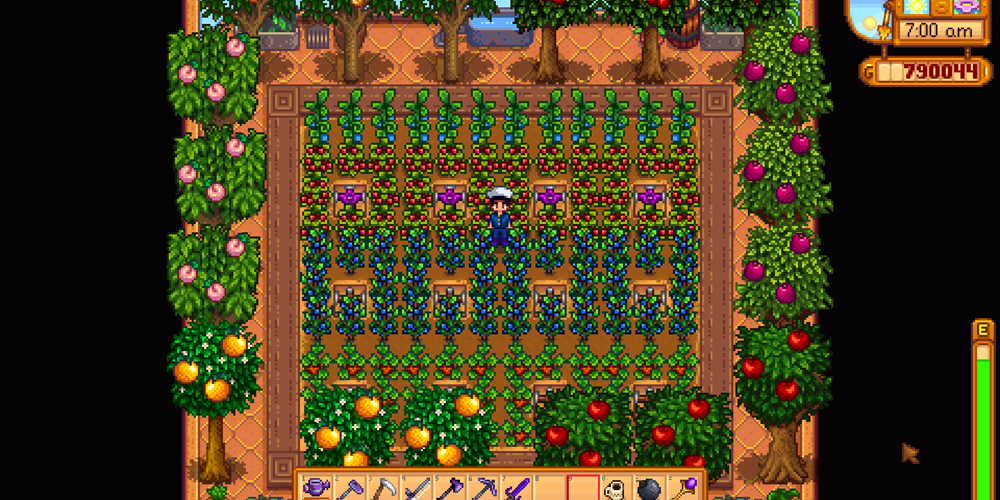 stardew greenhouse layout fruit tree
