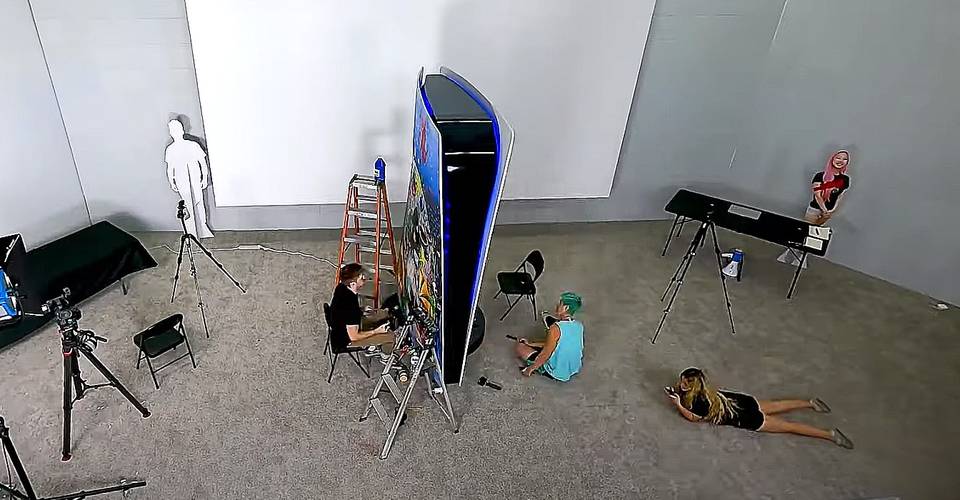 Image result for Standing 9 feet tall, weighing 500 pounds and costing $70,000 – YouTuber buys the world’s largest PS5 console