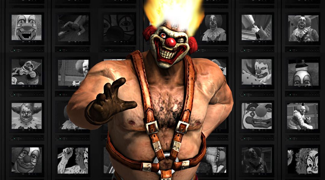 video game with clown ice cream truck