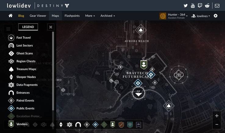 Destiny 2 Data Fragments Map Maping Resources