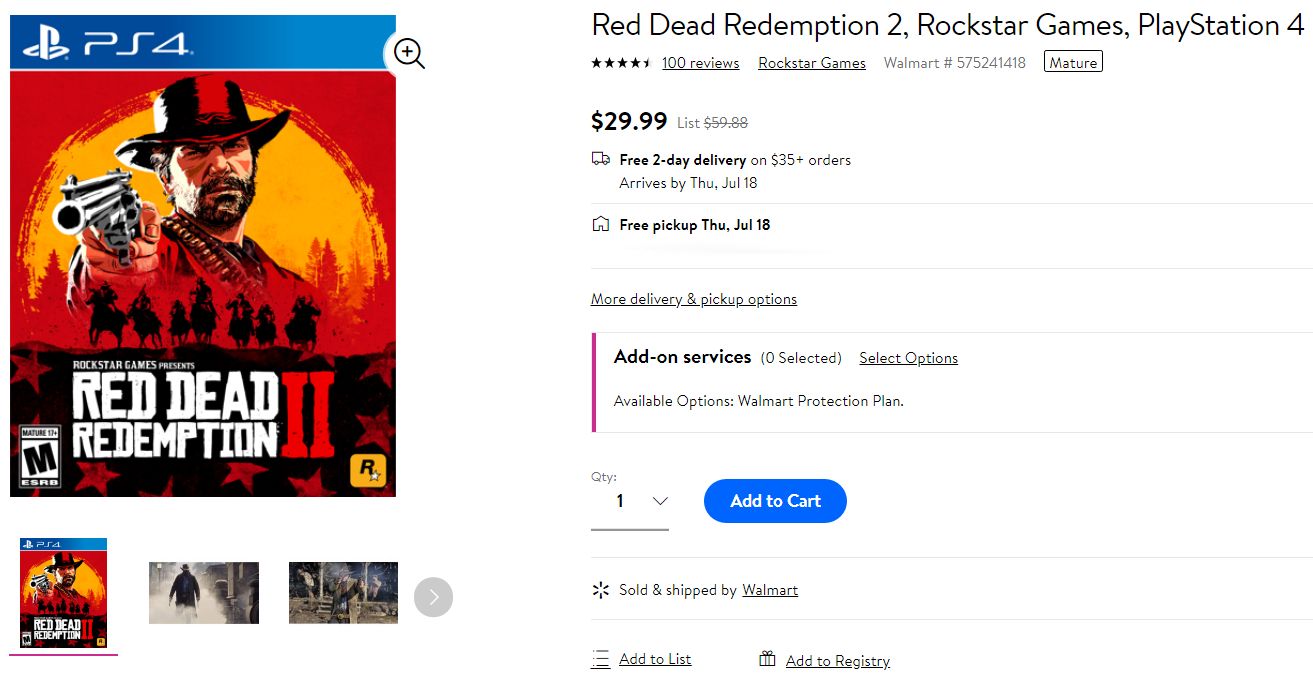red dead redemption 2 amazon black friday