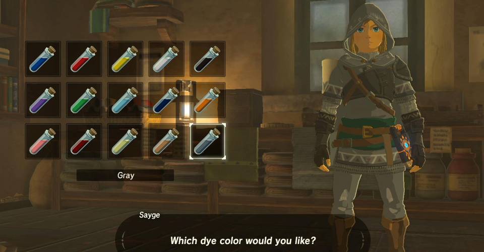 Legend Of Zelda Breath Of The Wild How To Dye Link S Clothes